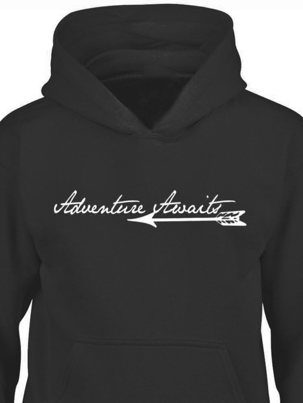 New Adventure Awaits Black Hoodie Fleece Sweatshirt